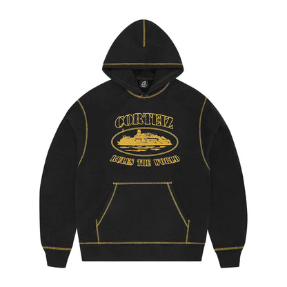 Corteiz Alcatraz Contrast Hoodie 'Black/Yellow'