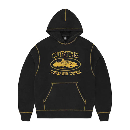 Corteiz Alcatraz Contrast Hoodie 'Black/Yellow'