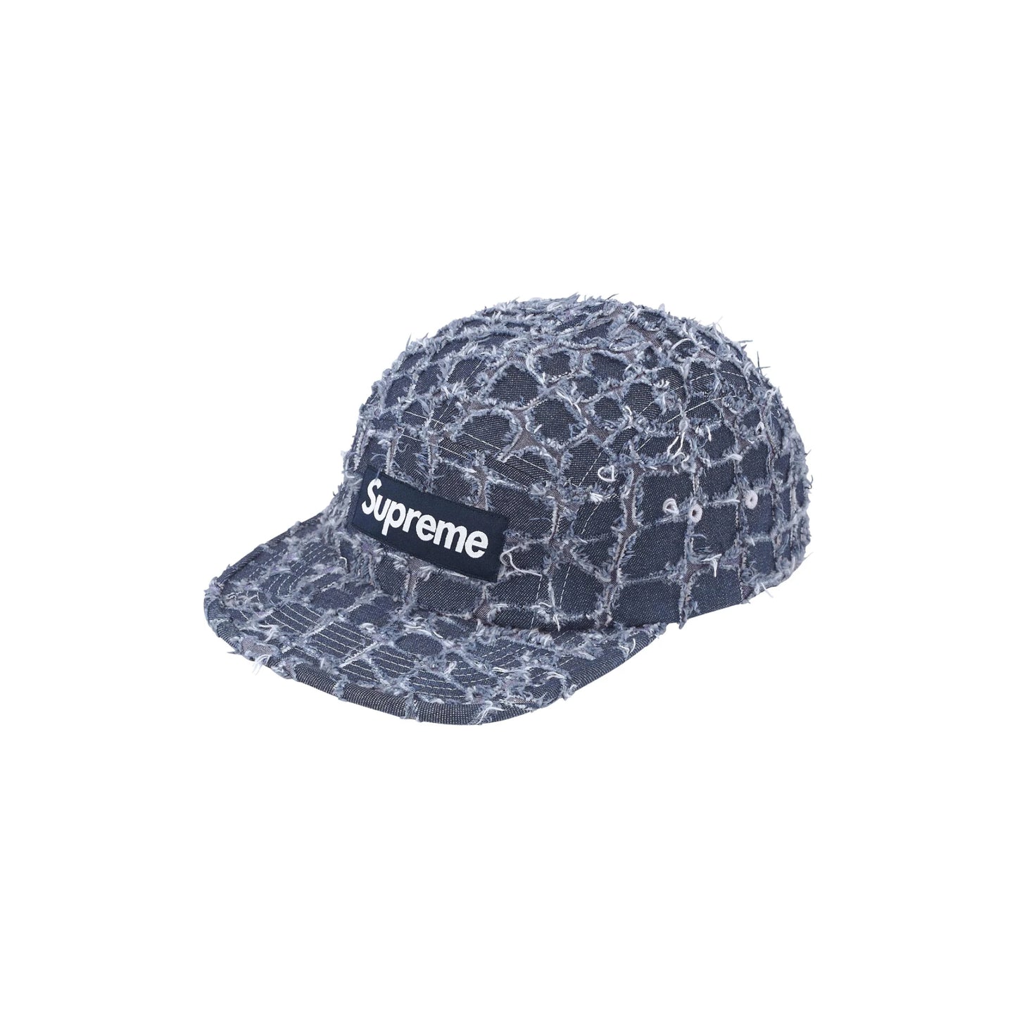 Supreme Frayed Croc Denim Camp Cap Indigo