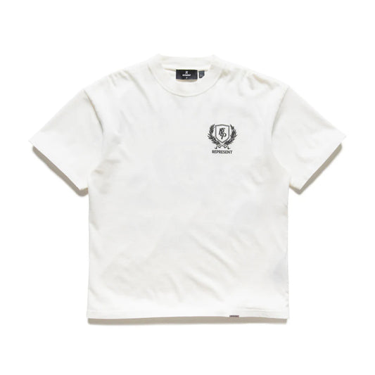 Represent Crest Tee Flat White