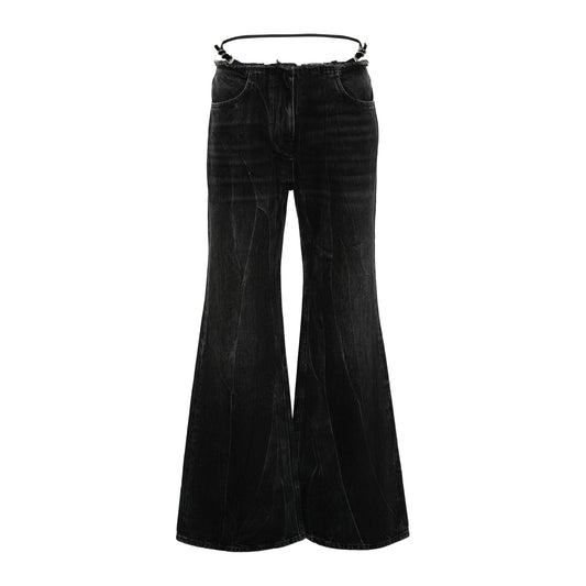 Givenchy Voyou Wide Leg Jeans Black