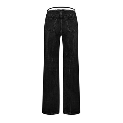 Givenchy Voyou Wide Leg Jeans Black