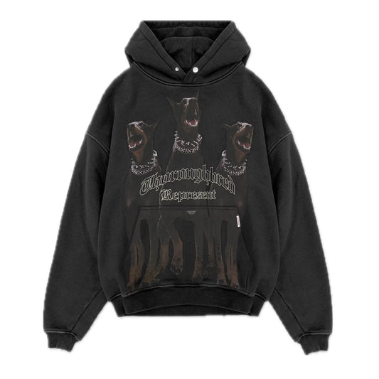 Represent Thoroughbred Oversized Hoodie Vintage Black