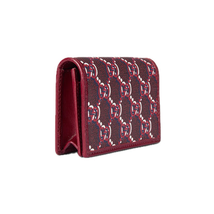 Gucci Medium GG Card Case Leather Wallet Bordeaux