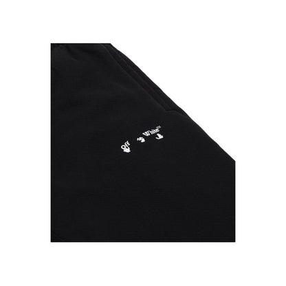 Off-White-Kapuzenpullover mit aufgestickten Gesichtspfeilen