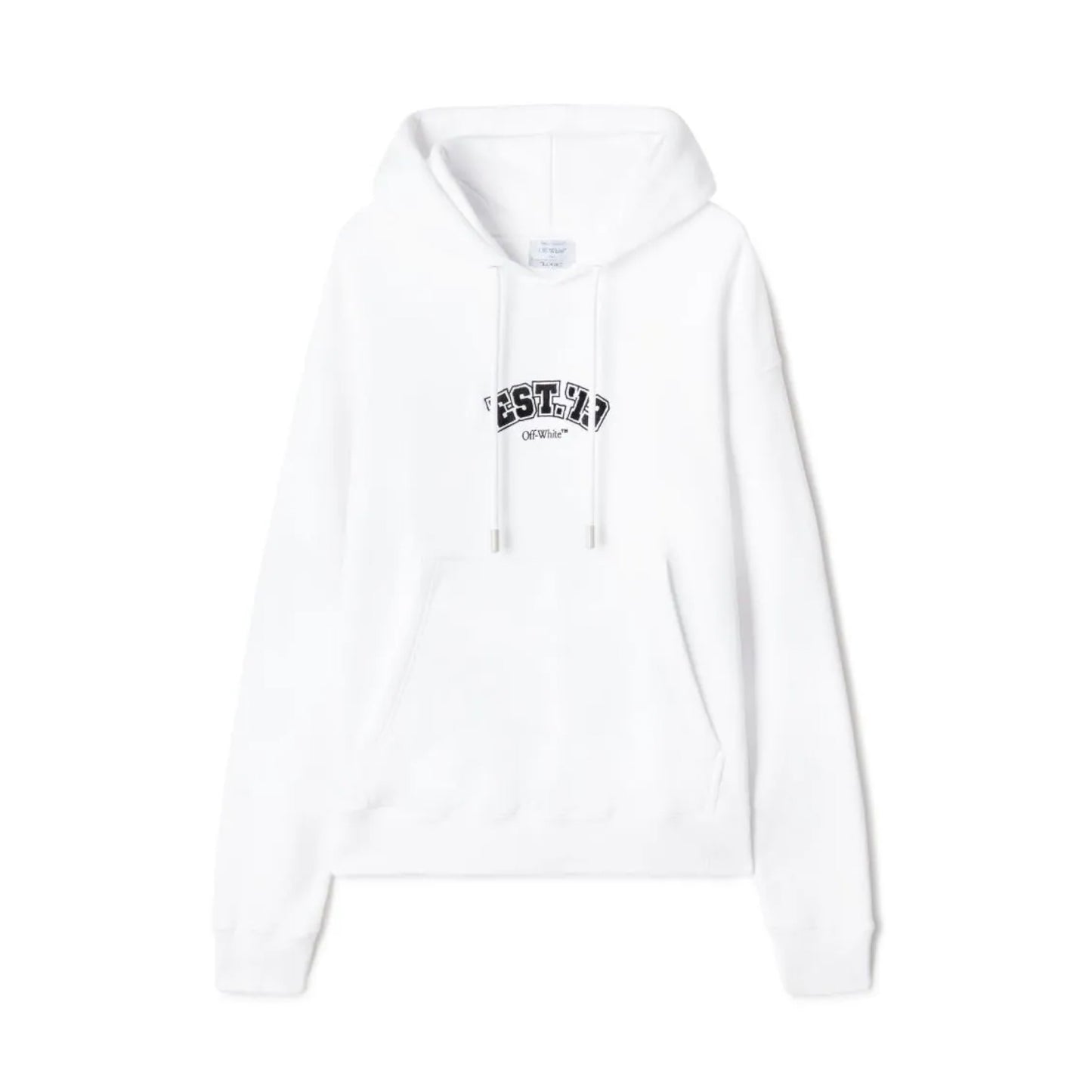 Off-White-Kapuzenpullover mit aufgestickten Gesichtspfeilen