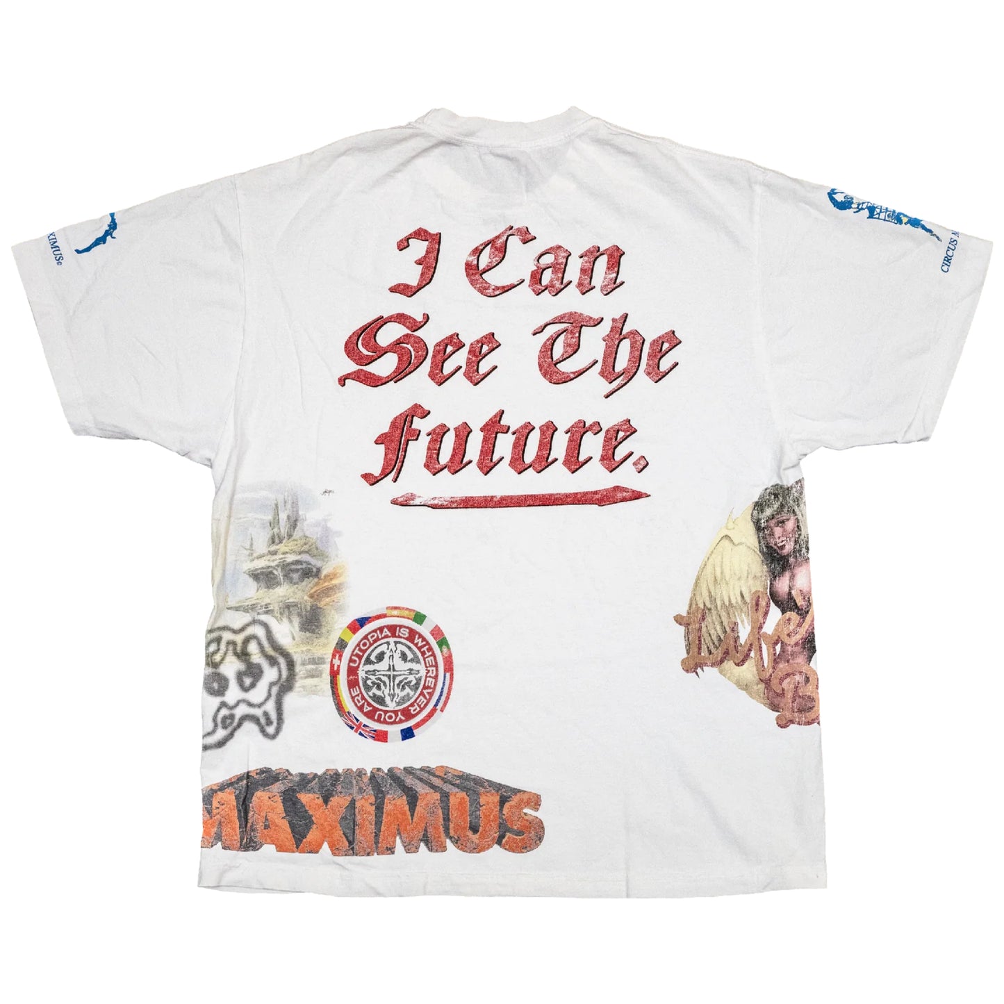 Travis Scott Utopia Circus Maximus Euro Tour See The Future Tee White