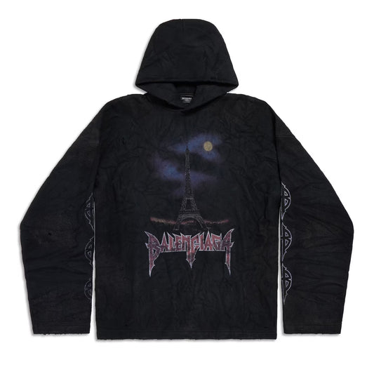 Balenciaga Paris Moon Crinkled Hoodie