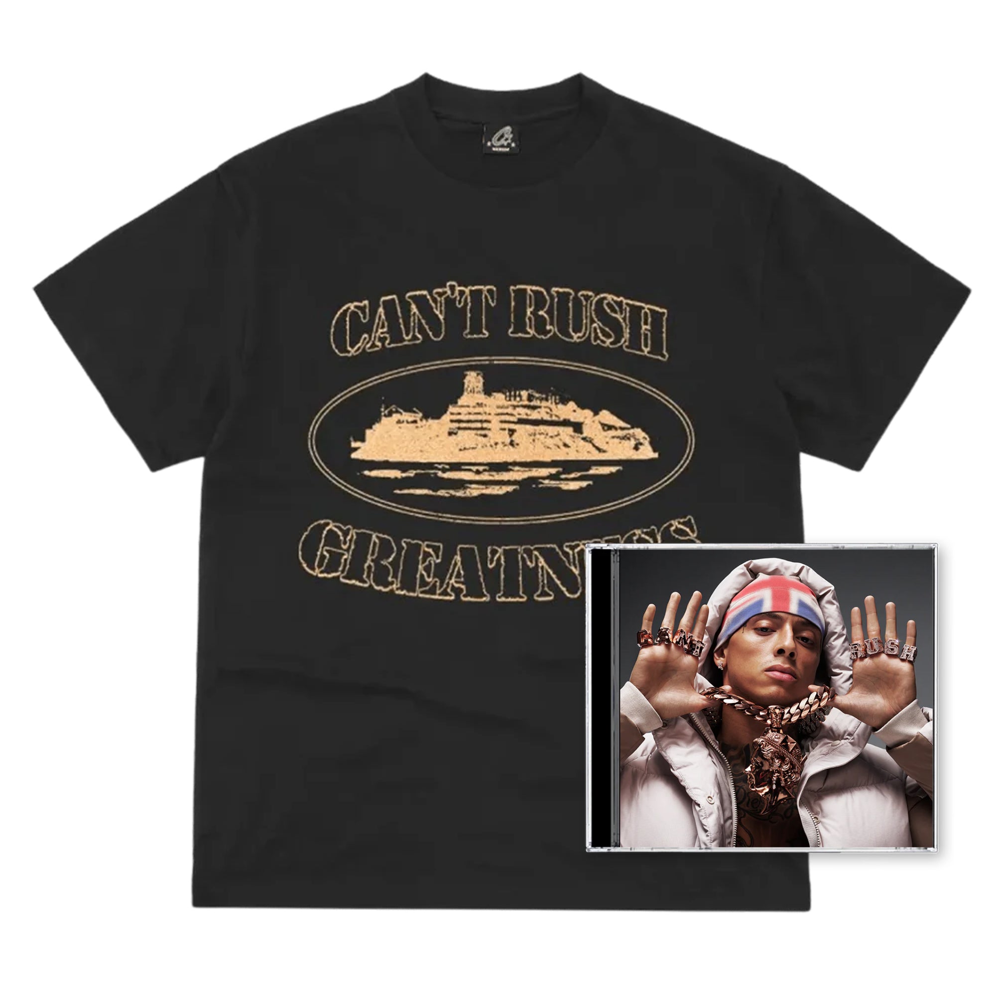 トップス Corteiz x Cental Cee Can't Rush Tee Corteiz x Central Cee Can't Rush Greatness Bundle Tee + CD – CRUIZER