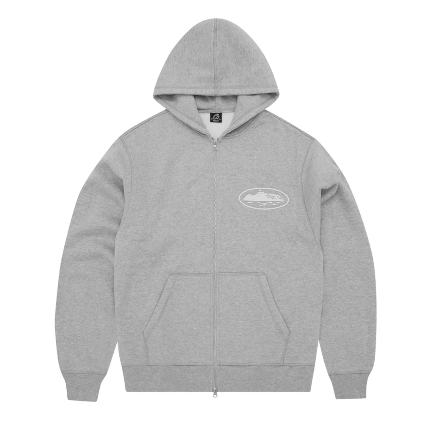Corteiz Island Zip Hoodie Heather Grey