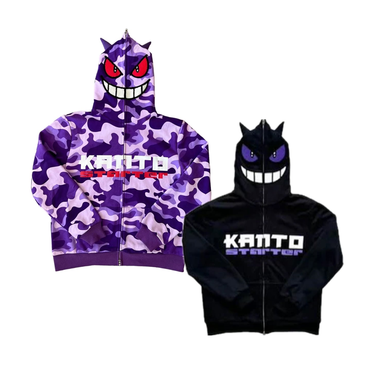 Kanto Starter Gengar Hoodie Reversible Purple Camo/Black