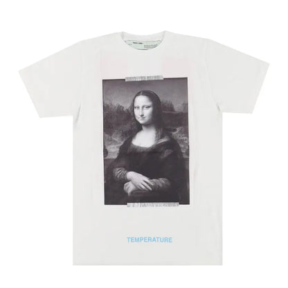 Off-White Oversize-T-Shirt mit Mona-Lisa-Print Weiß