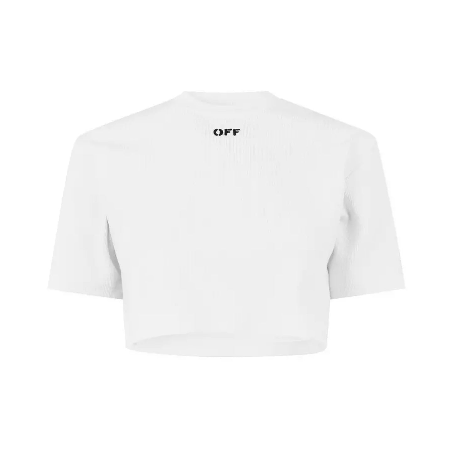 Off-White Basic Rib Cropped Casual Tee