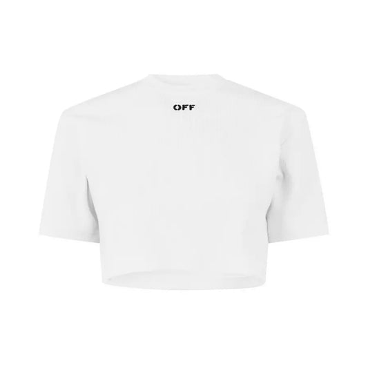 Off-White Basic Rib Cropped Casual Tee