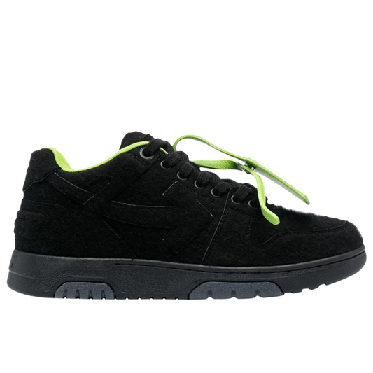 Off-White Out Of Office "OOO" Low Tops Black Green Wool