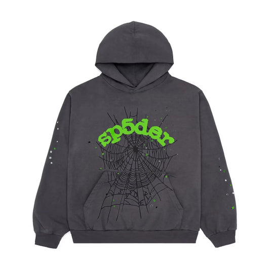 Sp5der Wait Web Hoodie Slate Grey