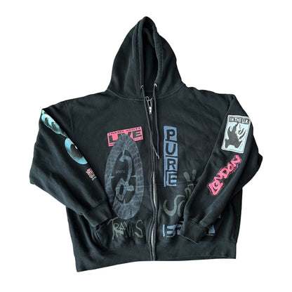 Travis Scott O2 Pure Zip Up Hoodie Black