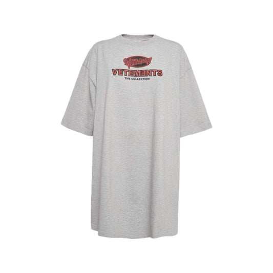 Vetements Printed Side Slit Detail Tee Grey