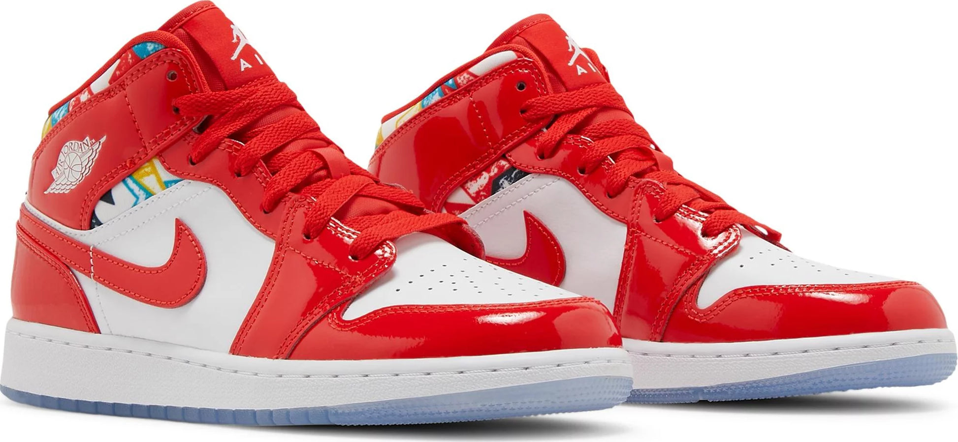 Air Jordan 1 Mid Barcelona Sweater Red Patent (GS) Air Jordan