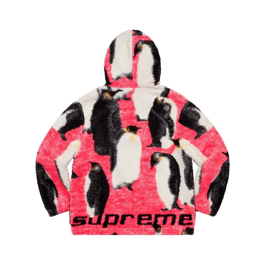 Supreme Penguins Hooded Fleece Jacket Pink – CRUIZER