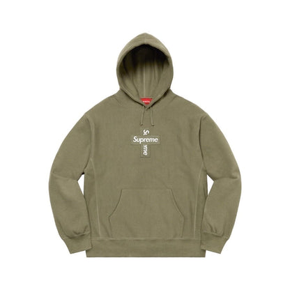 Supreme Cross Box Logo Hooded Sweatshirt Light Olive Supreme