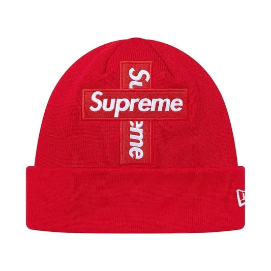 Supreme New Era Cross Box Logo Beanie Red Supreme