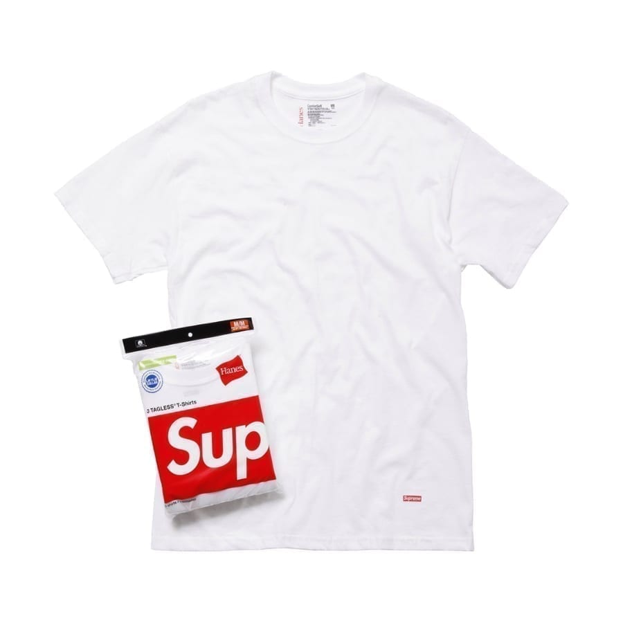 Supreme Hanes Tagless Tees (3 Pack) White Supreme