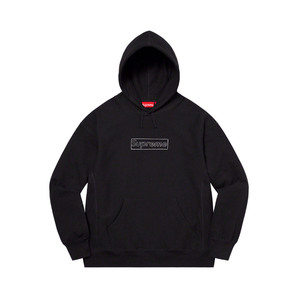 Supreme KAWS Chalk Logo Hooded Sweatshirt Black – CRUIZER